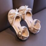 Chaussure Fille Beige Or