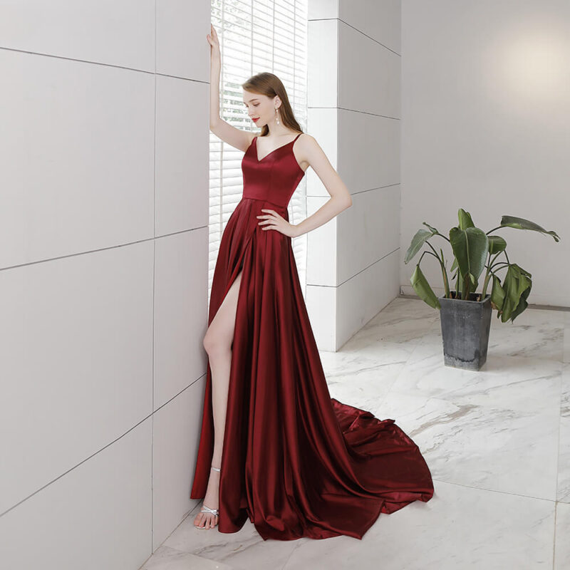 Robe de Bal Rouge Brillante