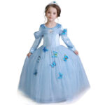 Robe de princesse bleue - Papillons - Chez Mamie GiGi