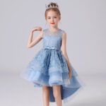 Robe de princesse fille -bleu