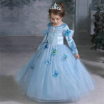 Robe de princesse bleue Papillons