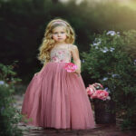 Robe ceremonie fille rose pale