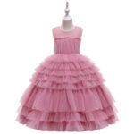 Robe Cérémonie Fille Tulle Rose
