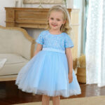 Robe de princesse bleu ciel